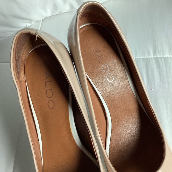 Aldo nude and white open toe hight pumps - Picture 7 of 8